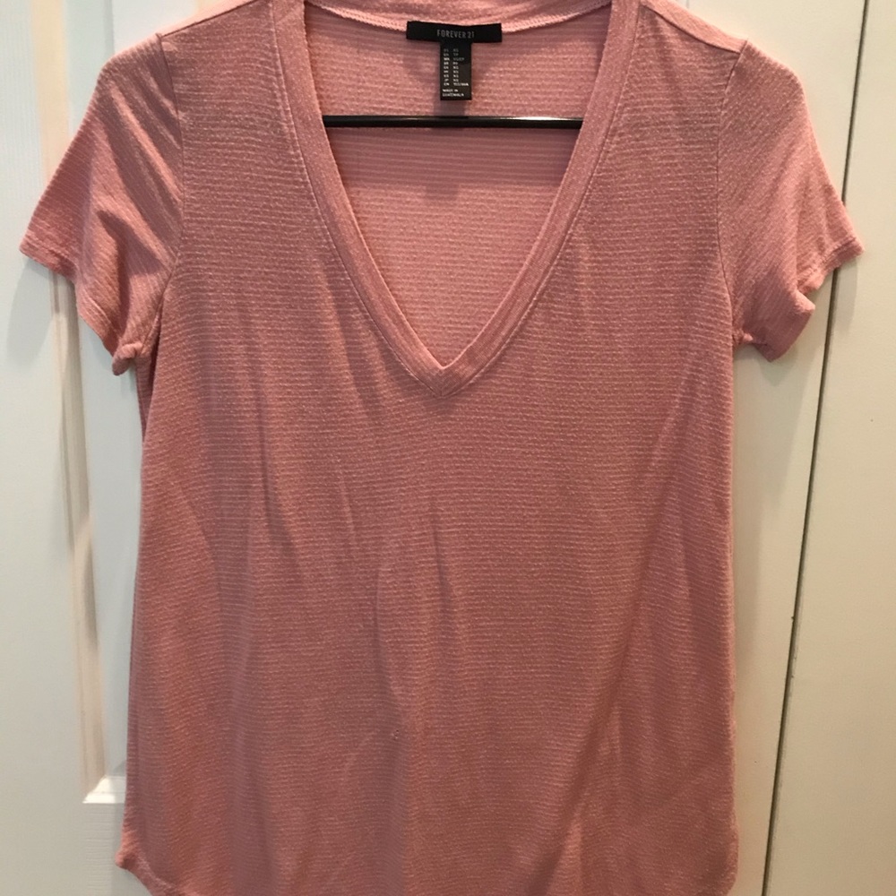 Forever 21 Pink and White Striped Shirt